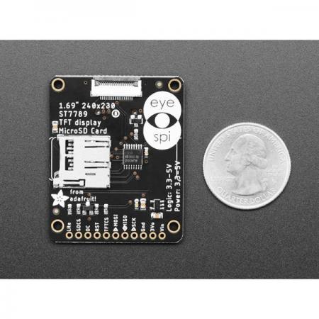 디바이스마트,LED/LCD > LCD COLOR > 칼라 LCD패널 > 2인치 이하 컬러 LCD패널,Adafruit,Adafruit 1.69' 280x240 Round Rectangle Color IPS TFT Display - ST7789 [ada-5206],컬러 IPS TFT 디스플레이 / ST7789 / 280x240 / EYE SPI 18핀 FPC 커넥터