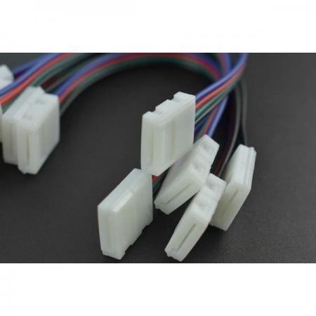 디바이스마트,케이블/전선 > 어셈블리 케이블 > 특수 커넥터 케이블,DFROBOT,4-Pin LED Strip Connector Cable (5PCS)[FIT0864],LED 스트립 폭: 10mm / LED 스트립 두께: 0.2mm-0.4mm / 작동 온도: -45℃~+105℃ / 4핀 커넥터