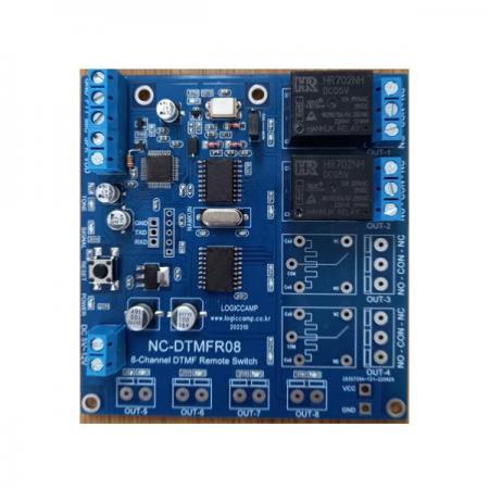 디바이스마트,MCU보드/전자키트 > 음악/앰프/녹음 > 악기/알람/소리재생,네오틱스,8채널 톤(DTMF)사용 원격제어 스위치(릴레이 접점) (동작상태 음성안내(응답기능) 내장) (NC-DTMF-R8),90mm x 86mm / 입력 전원 : DC 5~12V / 동작 안내 : 음성안내 응답기능