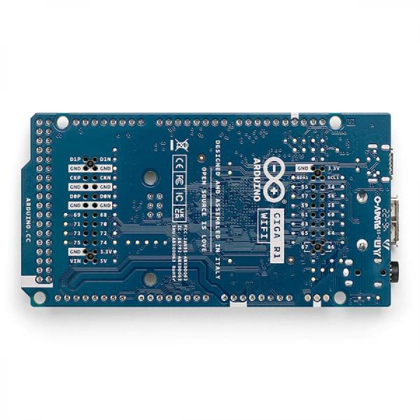 디바이스마트,오픈소스/코딩교육 > 아두이노 > 아두이노 정품 보드/쉴드/키트,Arduino,Arduino GIGA R1 WiFi,ABX00063 / 아두이노 메가와 동일한 폼팩터의 STM32H747XI 듀얼코어 32비트 MCU - Cortex M7(480MHz) + Cortex M4(240MHz) 기반 강력한 개발보드 / Murata 1DX 블루투스+와이파이 콤보 칩셋 / 2MB Flash, 1MB RAM / ATECC608A 보안 칩셋 / USB-A, 3.5mm 잭, USB-C, 20핀 Arducam 카메라 커넥터