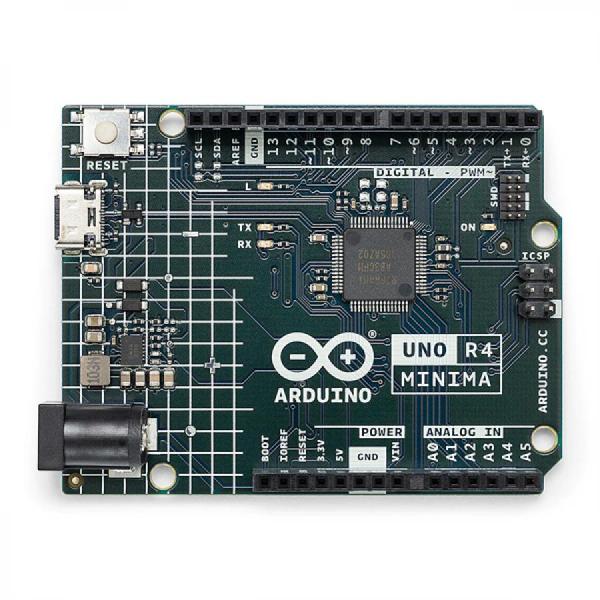 디바이스마트,오픈소스/코딩교육 > 아두이노 > 아두이노 정품 보드/쉴드/키트,Arduino,Arduino UNO R4 Minima,ABX00080 / Renesas RA4M1 (Arm Cortex-M4) / 포트 : USB-C / 우노 R3 대비 메모리 증가(256kB Flash, 32kB RAM) + 클럭 속도 향상(메인 코어 48MHz) 및 12-bit DAC, CAN BUS, OP AMP 추가 / 빌트인 HID 지원