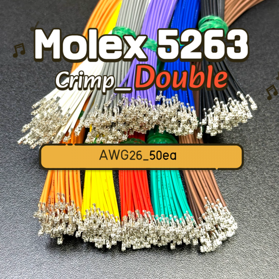 [GSH-1569] MOLEX 5263 Crimp Cable AWG26_500mm_양쪽_50ea_Violet