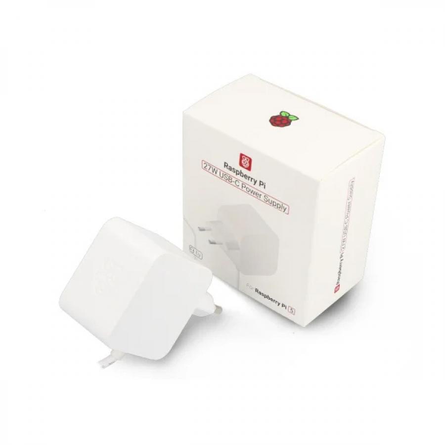 [공식 정품] 라즈베리파이 27W USB-C 아답터 흰색 (Raspberry Pi 27W USB-C Power Supply White)