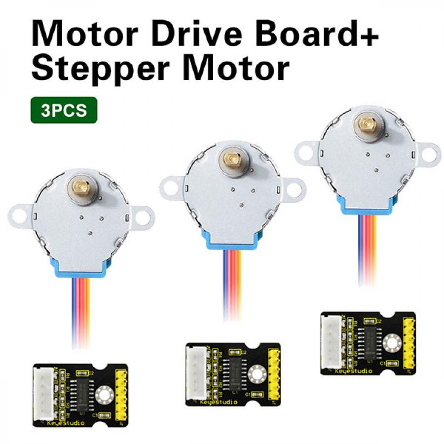 아두이노 5V 스텝 모터 + ULN2003 모터 드라이버 모듈 1팩 (3개입) [KS0327]