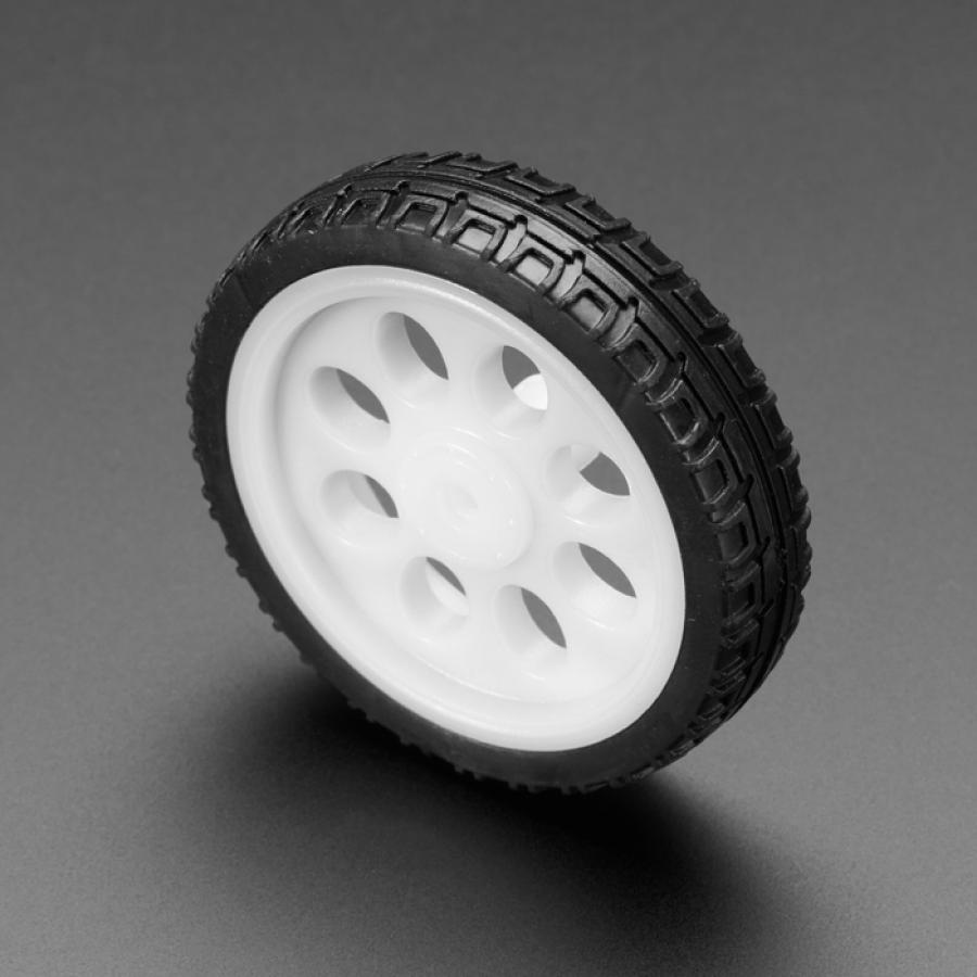 Thin White Wheel for TT DC Gearbox Motors - 65mm Diameter [ada-3763]