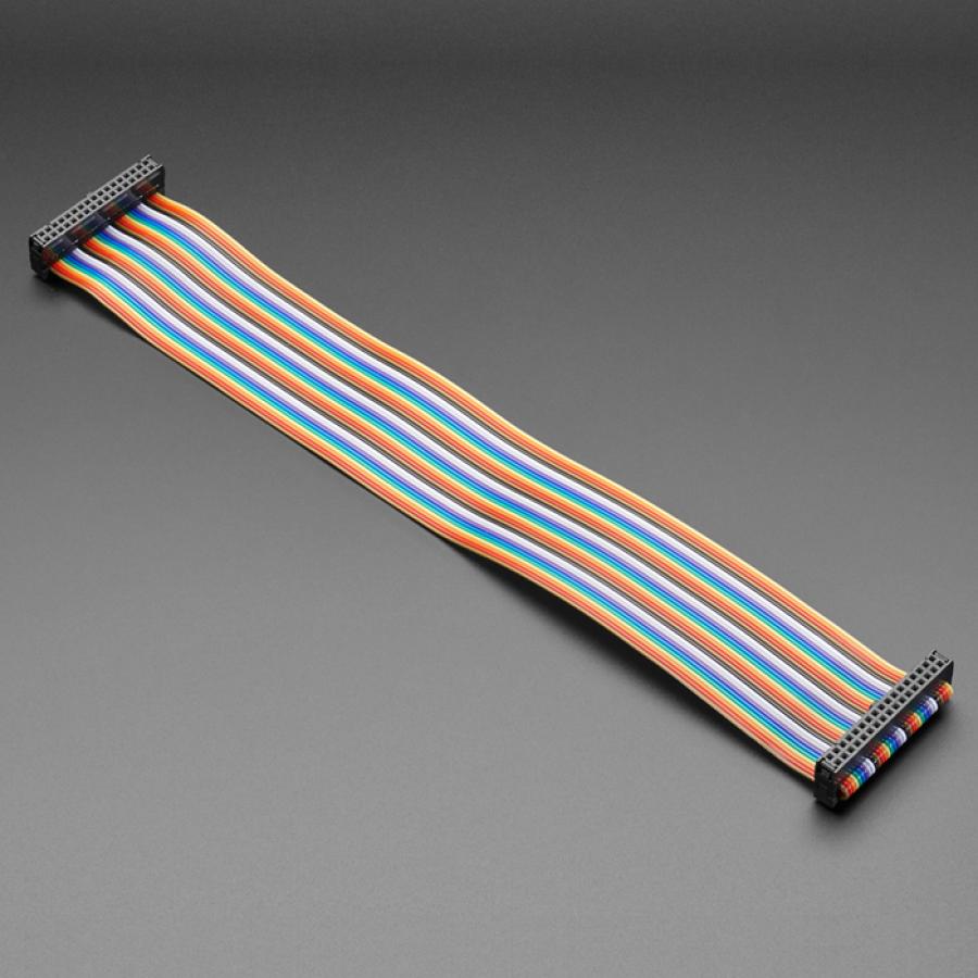 Rainbow 34-pin Dual Row IDC Floppy Ribbon Cable - 30cm long [ada-5453]