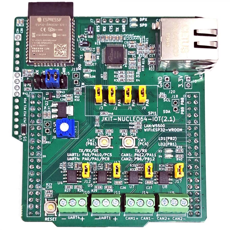 STM32 Nucleo-64 용 이더넷/무선랜(WiFi), CAN, RS485 실습 키트 : JKIT-Nucleo-IOT