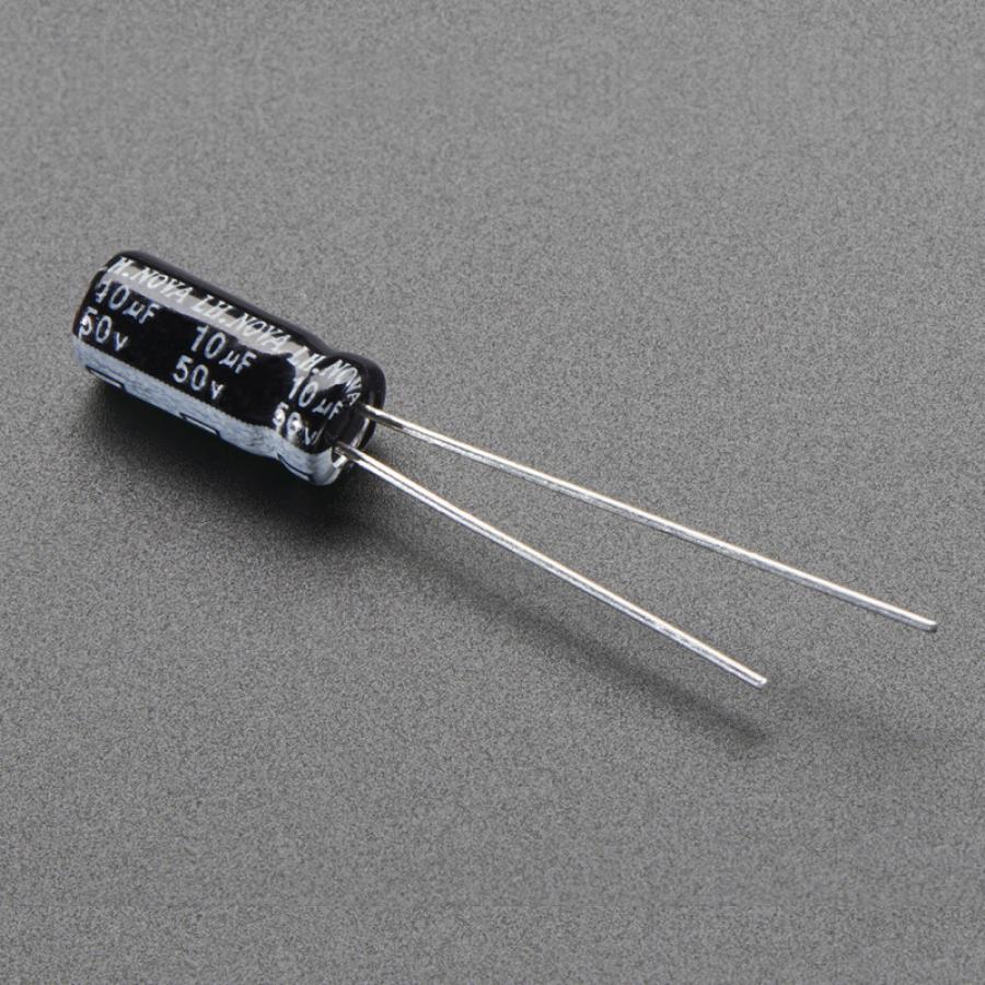 10uF 50V Electrolytic Capacitors - Pack of 10 [ada-2195]