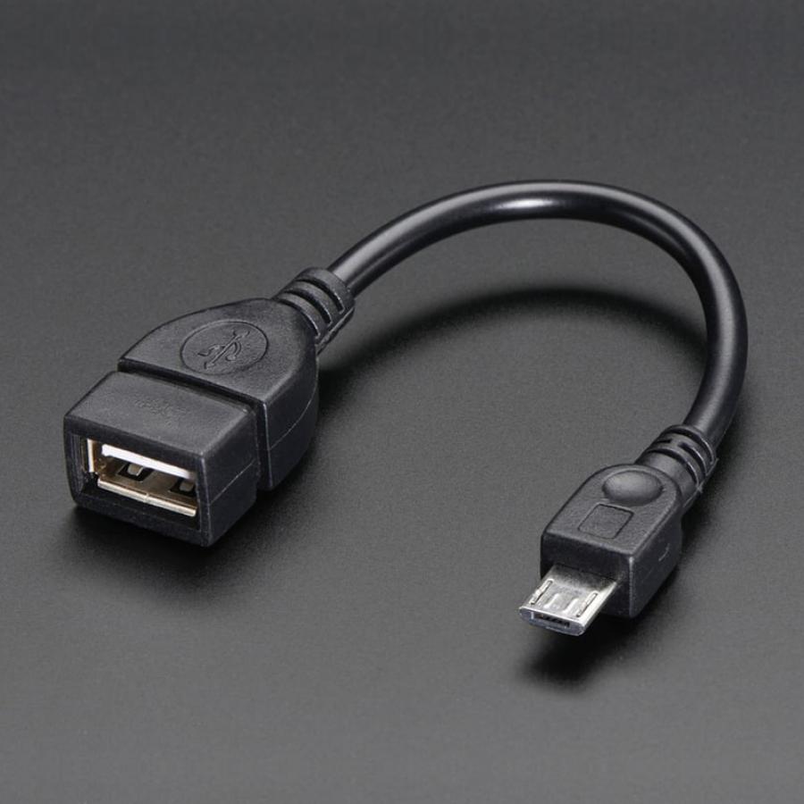 USB OTG Host Cable - MicroB OTG male to A female [ada-1099]