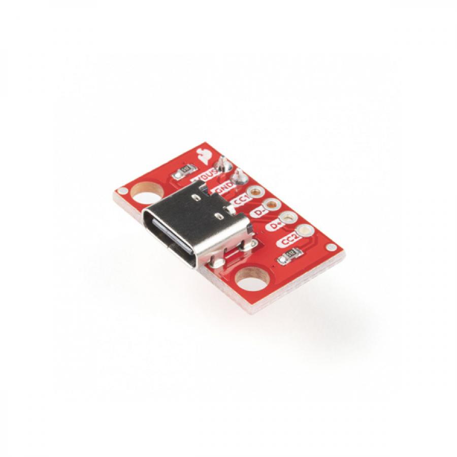 SparkFun USB-C Breakout - Horizontal (with Headers) [BOB-16998]