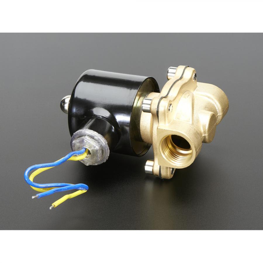 Brass Liquid Solenoid Valve - 12V - 1/2 Inch G / BSP Thread [ada-996]