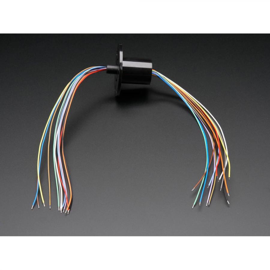 Slip Ring with Flange - 22mm diameter, 12 wires, max 240V @ 2A [ada-1196]