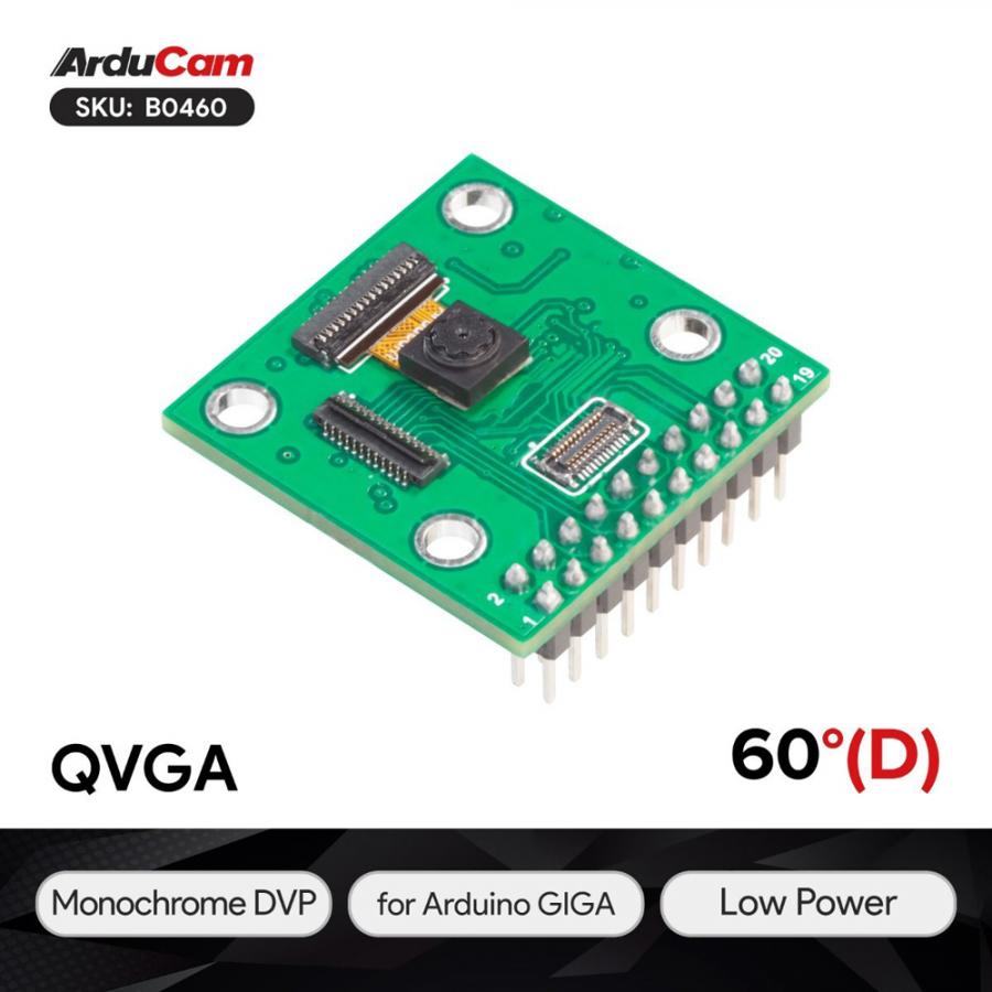 HM01B0 QVGA Monochrome DVP Camera Module for Arduino GIGA R1 WIFI Board [B0460]