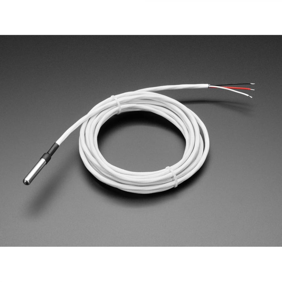 High Temp Waterproof DS18B20 Digital Temperature Sensor - 3m long [ada-3846]