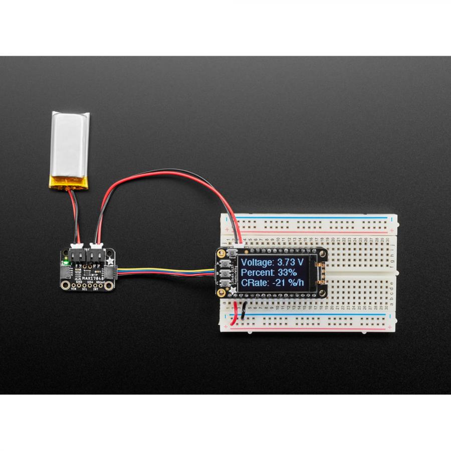 Adafruit MAX17048 LiPoly / LiIon Fuel Gauge and Battery Monitor - STEMMA JST PH & QT / Qwiic [ada-5580]